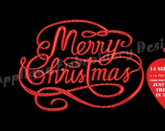 Merry Christmas Embroidery Design-Christmas Embroidery-Santa Claus Embroidery-Embroidery Patterns-Instant Download-PES