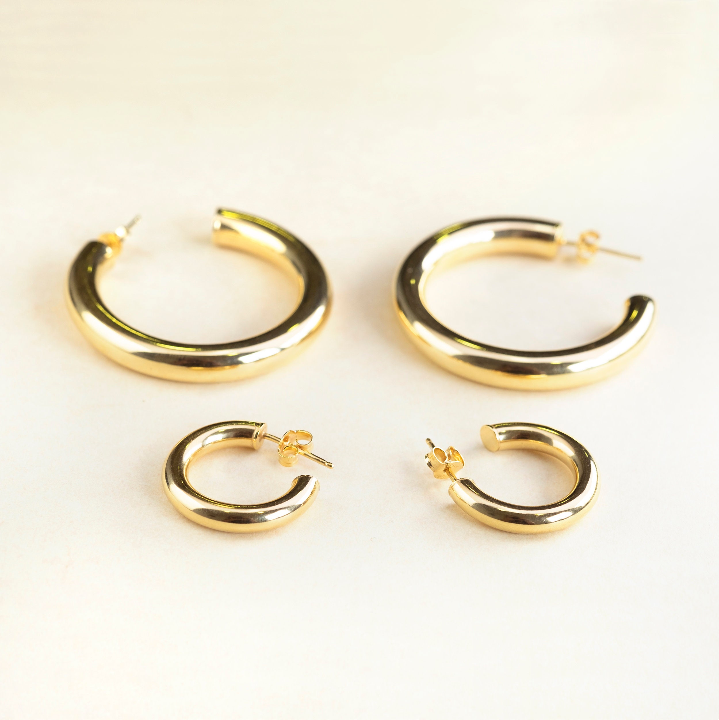 Medium Gold Hoop Earrings - Gold Filled Medium Hoop Earrings Gold Hoops ...