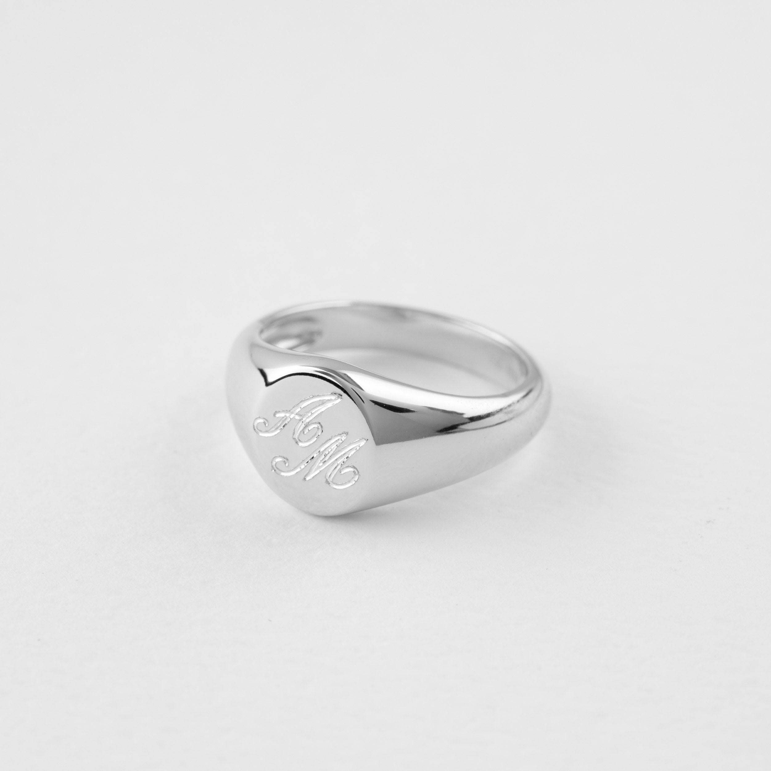 Sahaa Personalized Signet Initial Ring 925 Sterling Silver Custom Monogram Rings