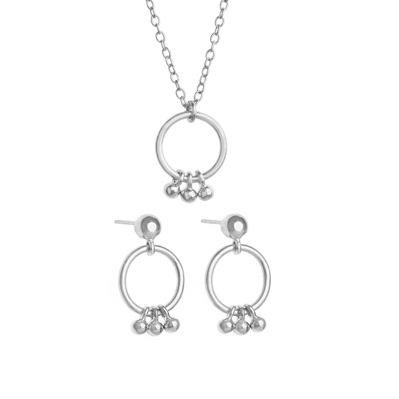 Charm Hoop Earring Second Hole Earring Sterling SilverFront Etsy