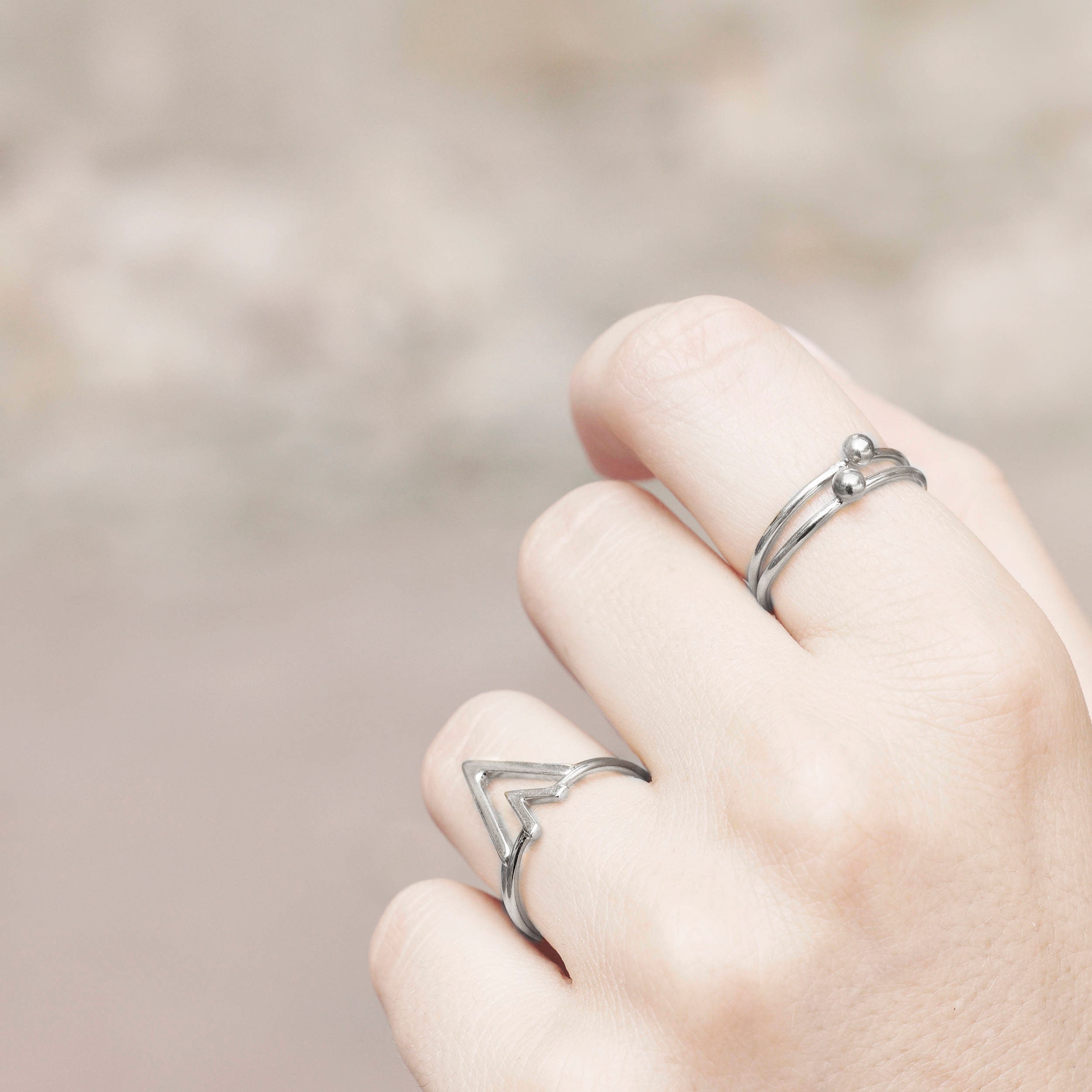 Gift for women Simple ring Polka dots minimalist ring