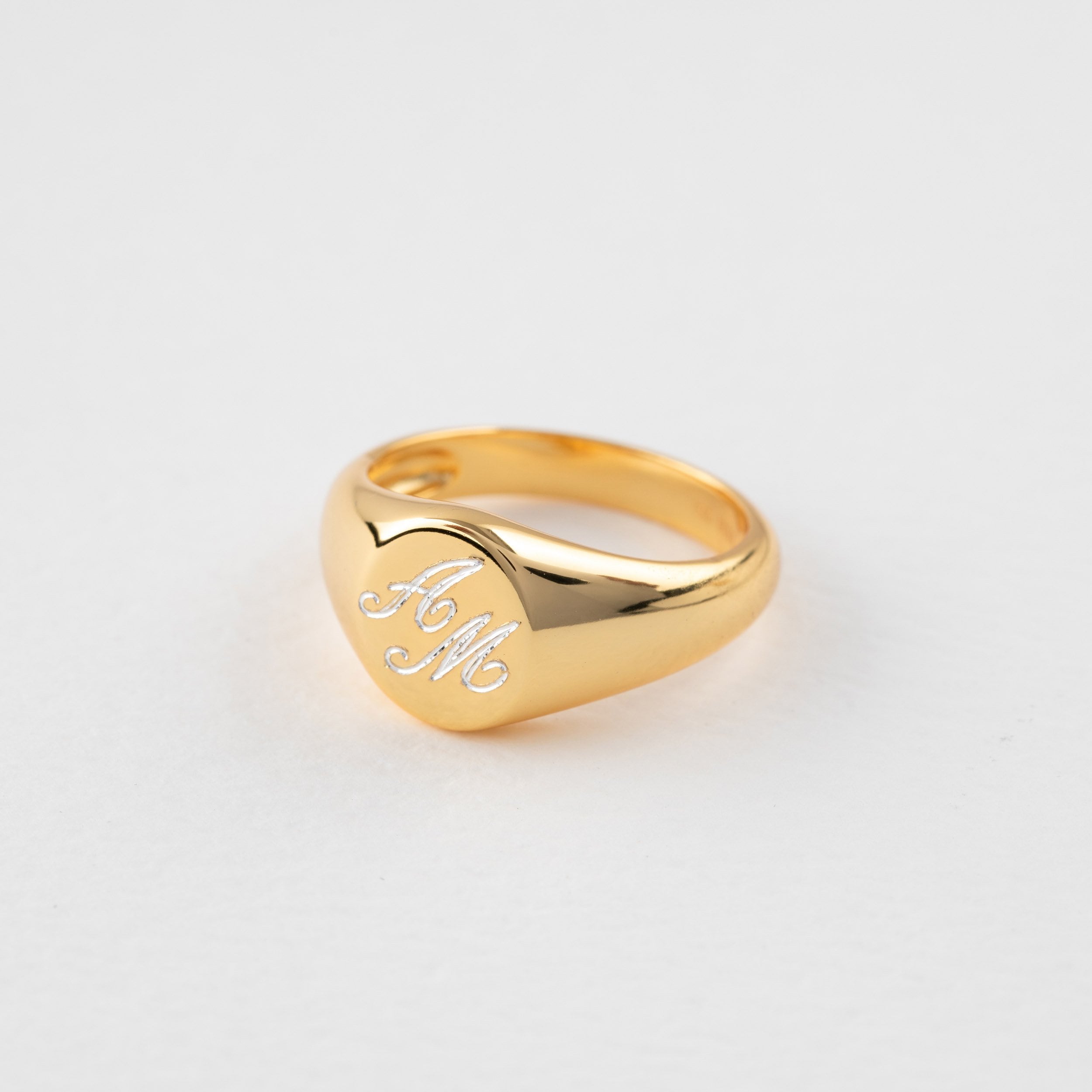 Ring Women Gold Letter Ring Oval Ring Monogram Ring Etsy