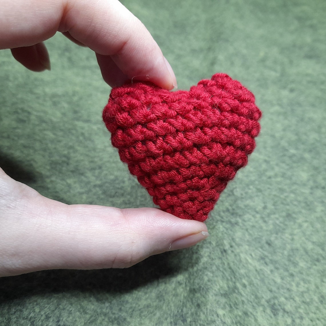 Pocket Hug Red Crochet Heart Etsy