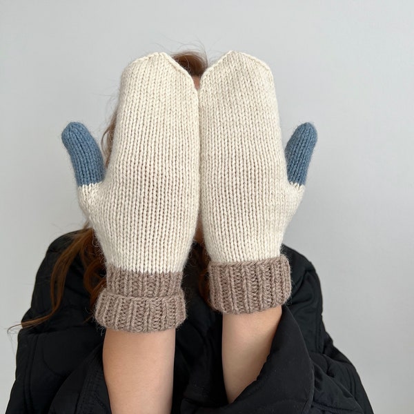 off white winter gloves, knit accessories for women, winter mittens, Xmas gift, cozy natural wool gloves, Wolle Handschuhe, weiss