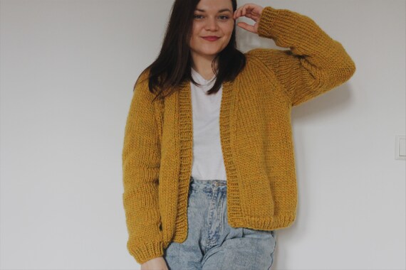 chunky mustard cardigan