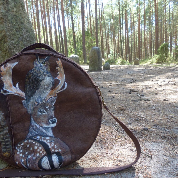 Bespoke, Made to order, recycled beaver lamb fur shamanic drum cover/bag. only.