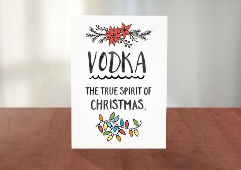 Vodka Christmas Card Funny Christmas Card for Vodka Lovers Etsy