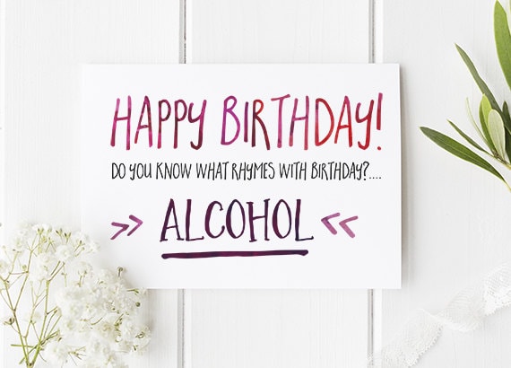 Funny Birthday Card Alcohol Themed Funny or Rude Birthday | Etsy