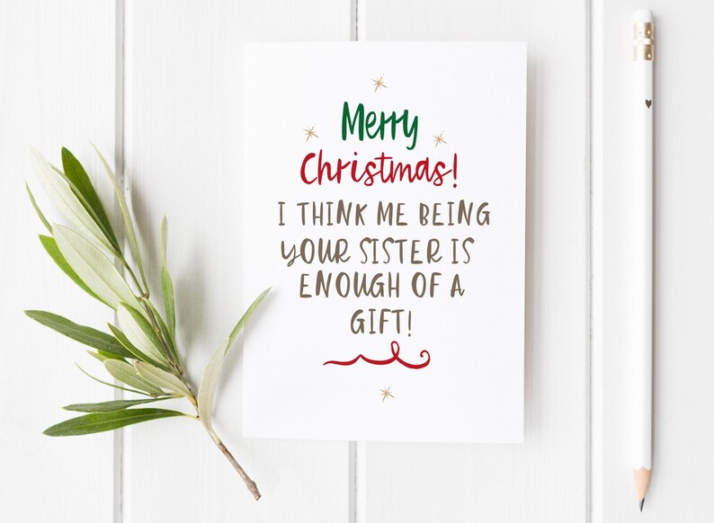 Christmas Card Brother Funny Funny Christmas card for | Etsy