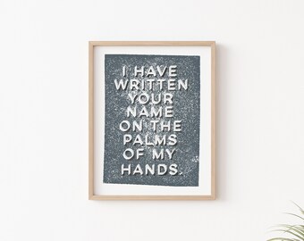 Scripture Print Isaiah 49:16 I Have Written Your Name Scripture Print March of Dimes Donation Sympathy Gift Remembrance Gift