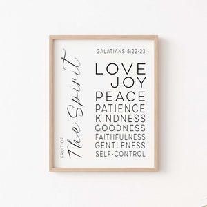 Galatians 5:22-23 decor, Wall Art scripture, Bible Verse Bible wall decor, Fruits of the Spirit print, Galatians art
