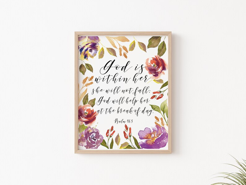 Psalm 465 Digital Scripture Poster Bible Wall Decor Bible Etsy