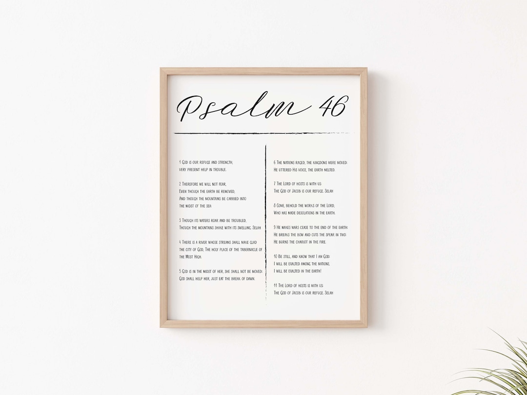 Psalm 46 Print, Psalm 46 Instant Art Decor, Bible Verse Wall Print ...