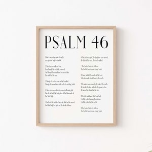 Impression du Psaume 46, restez immobile Psaume 46, impression d&#39;art mural de versets bibliques, décoration du psaume 46, cadeau d&#39;impression de versets bibliques