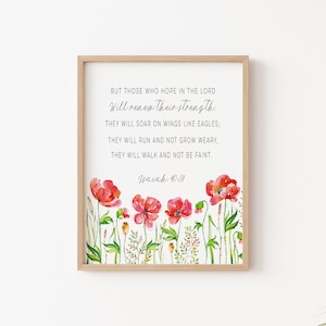 Isaiah 40:31 print, Wall Art Scripture Poster, Bible wall decoration, Bible art Isaiah 40 print, Christian gift,Nursery