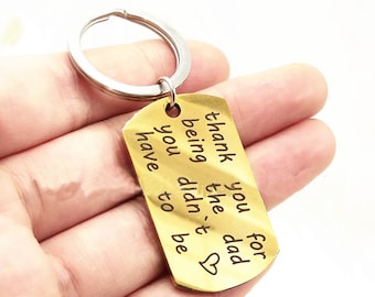 Personalized Keychain, Engraved Stainless Steel Keyring, Quote Keychain, Customized Keychain, Inspirational Keyring, Father's Day Gift