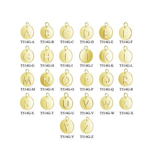 A-Z Uppercase Letter Charm, Alphabet Charm, Gold Letter Pendant, 26 Letters Initial Charms, 18K Gold Plated Stainless Steel, Hollow Letter