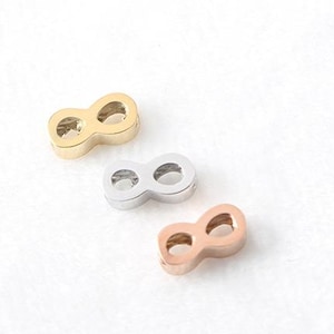 10pcs Infinity Beads Charm, Infinity Beads 8mm, Infinity Beads Pendant, Small Infinity Charm, Stainless Steel Charm, Infinity Link