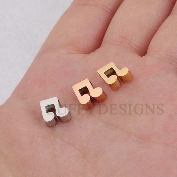 10pcs Music Note Charm, Gold Music Note Beads, Cleff Charm, Musical Note Charm, Treble Cleff Beads, Tiny Music Note Findings