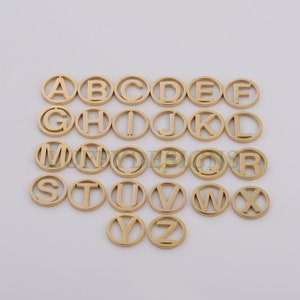 A-Z Uppercase Letter Charm, Alphabet Charm, Gold Letter Pendant, 26 Letters Initial Charms, 18K Gold Plated Stainless Steel, Mirror Polished