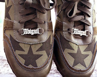 Customized Name Shoelace Buckle,Personalized Shoe Clips Shoe Buckles,Monogram Brand Shoe Jewelry Shoelace Charm,Couple Shoe Accessories