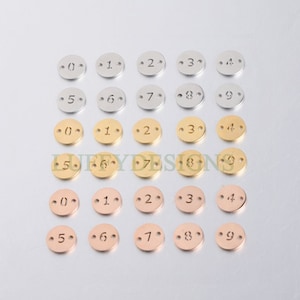 10pcs Number Charms, Gold Number Link Connector, Anniversary Bracelet Supply, 18K Gold Plated Stainless Steel, Mirror Polished Number