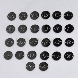 A-Z Uppercase Letter Charm, Alphabet Charm, Gold Letter Pendant, 26 Letters Initial Charms, Hollow Letter Connector with 2 Holes