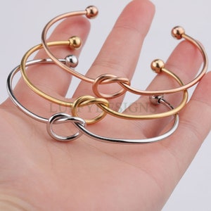 5pcs Love knotted Bracelet, Tie the Knot Bangle, Gold Adjustable Bangle, Wholesale Bangle Bracelets, 18K Gold Plated Stainless Steel