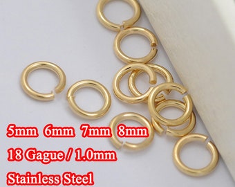 8mm 100pcs 1.2mm 16g 304 Stainless Steel Jump Rings Jewelry Findings Open Split