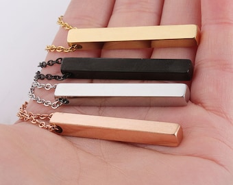 Brass Necklace Bar D583 43x6x3x0.80mm 24 Raw Brass Stamping Necklace Blanks With 1 Hole