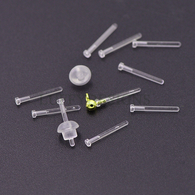 20pcs Invisible Earring Findings Studs With Backs Clear Etsy Ireland
