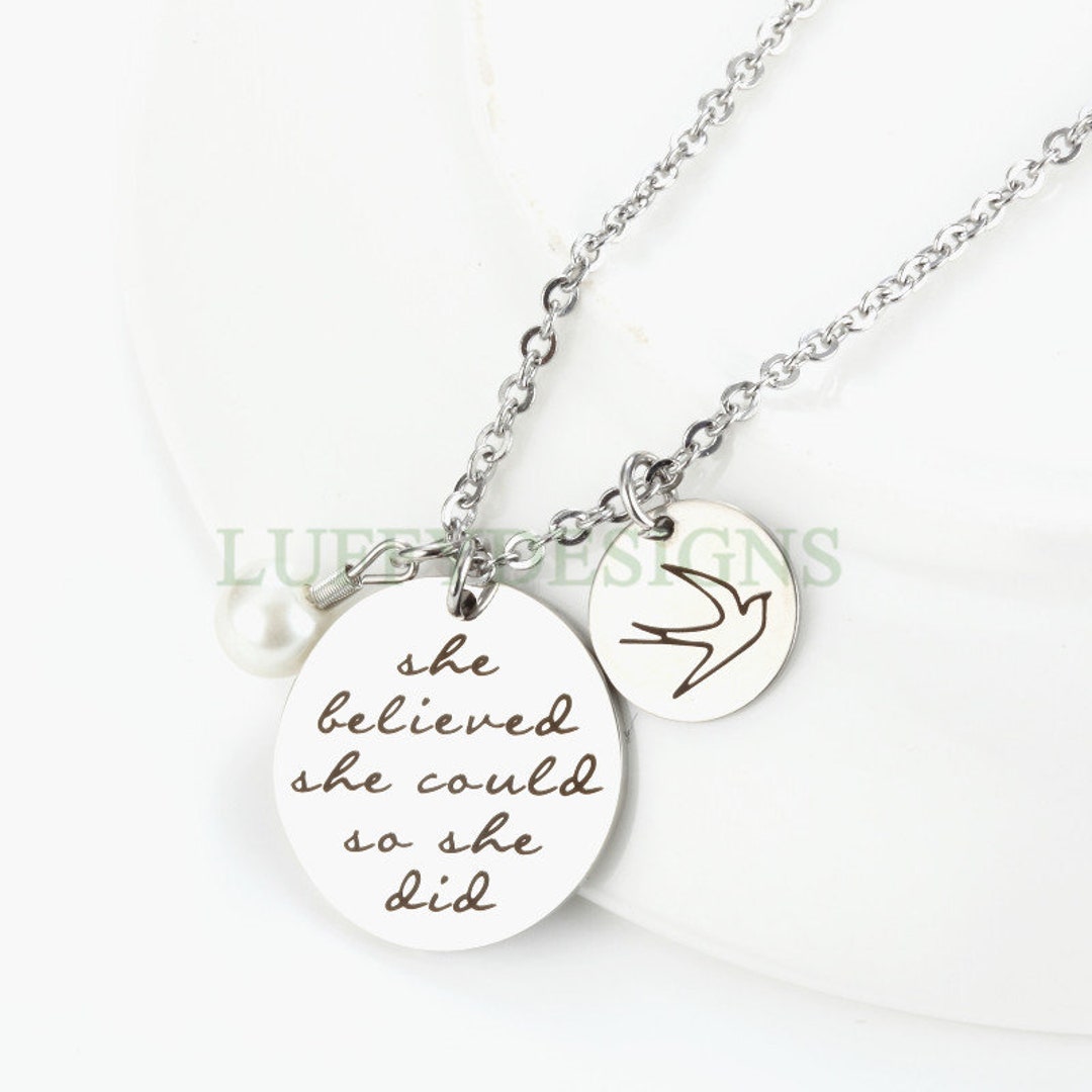 Personalisierter Schmuck, Gravur Edelstahl Halskette, Zitat Halskette