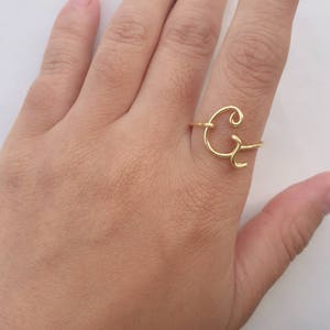 Custom Initial ring, Gold initial jewelry, Silver letter G ring, Name ring, Personalized ring, Bridesmaid gift, Wedding gift, Birthday gift