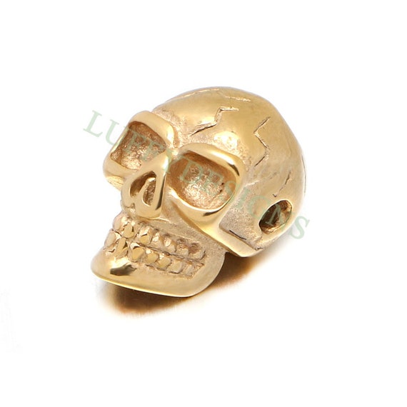 5pcs Antique Skull Beads Charms, Gold Stainless Steel, Jewelry Making  Supplies, 3D Skull Spacer Beads, Skull Charm Pendant, Spooky Charm 