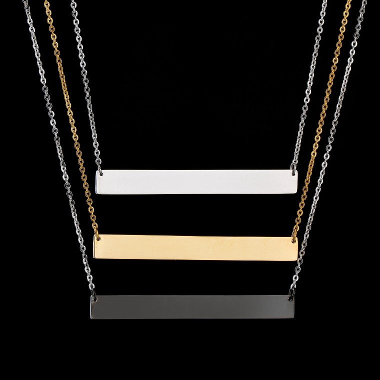 40mmx7mm Stainless Steel Bar Necklace Bar Necklace Supplies Etsy