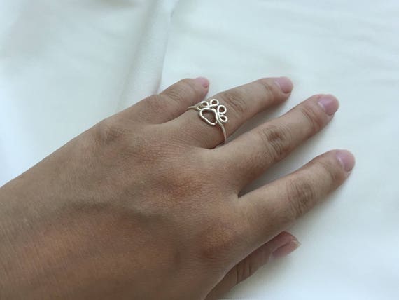 Anillo de huella de gato joyer a de plata anillo de plata