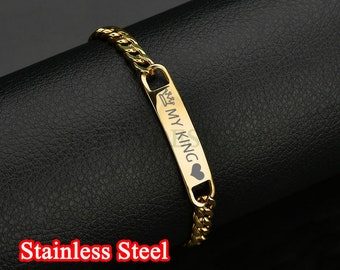 Personalize Bar Bracelet, Custom Name Bracelet, Gold Men Bracelet, Engraved Bracelet, Gift For Men, Men's Custom Bracelet, Father's Day Gift