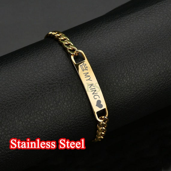 Personalized Men's ID Bracelet With Engraving Silver 925 / Gold Valentine's  Day Customized Minimalist Jewelry Gift Dad Father Boyfriend - Etsy | Engraved  bracelet, Bracelets, Mens id bracelets