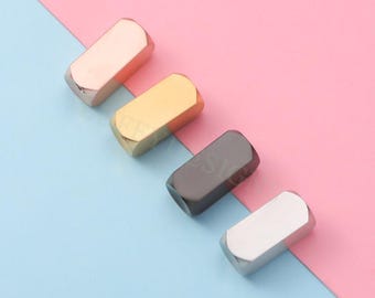 5pcs Cuboid Spacer Beads, Cuboid Beads Charm, Cuboid Beads Pendant, Gold Beads For Jewelry Making, Gold Stainless Steel Findings, Tiny Beads