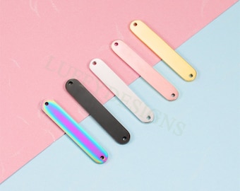 10pcs Blank Bar Charms 35x6mm, Bar Bracelet Supplies, Gold Steel Bar Blanks, Stamping Bar Supplies, DIY Engraving Supplies, Engraving Supply