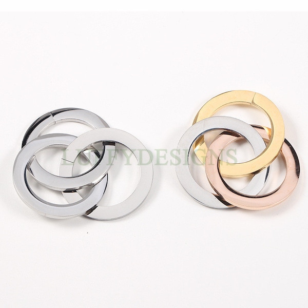 Triple Linked Ring Charm, Three Circles Linked Charm, Interlocking Ring Charm, Stainless Steel Ring Charm, Circles Charms Link Connectors