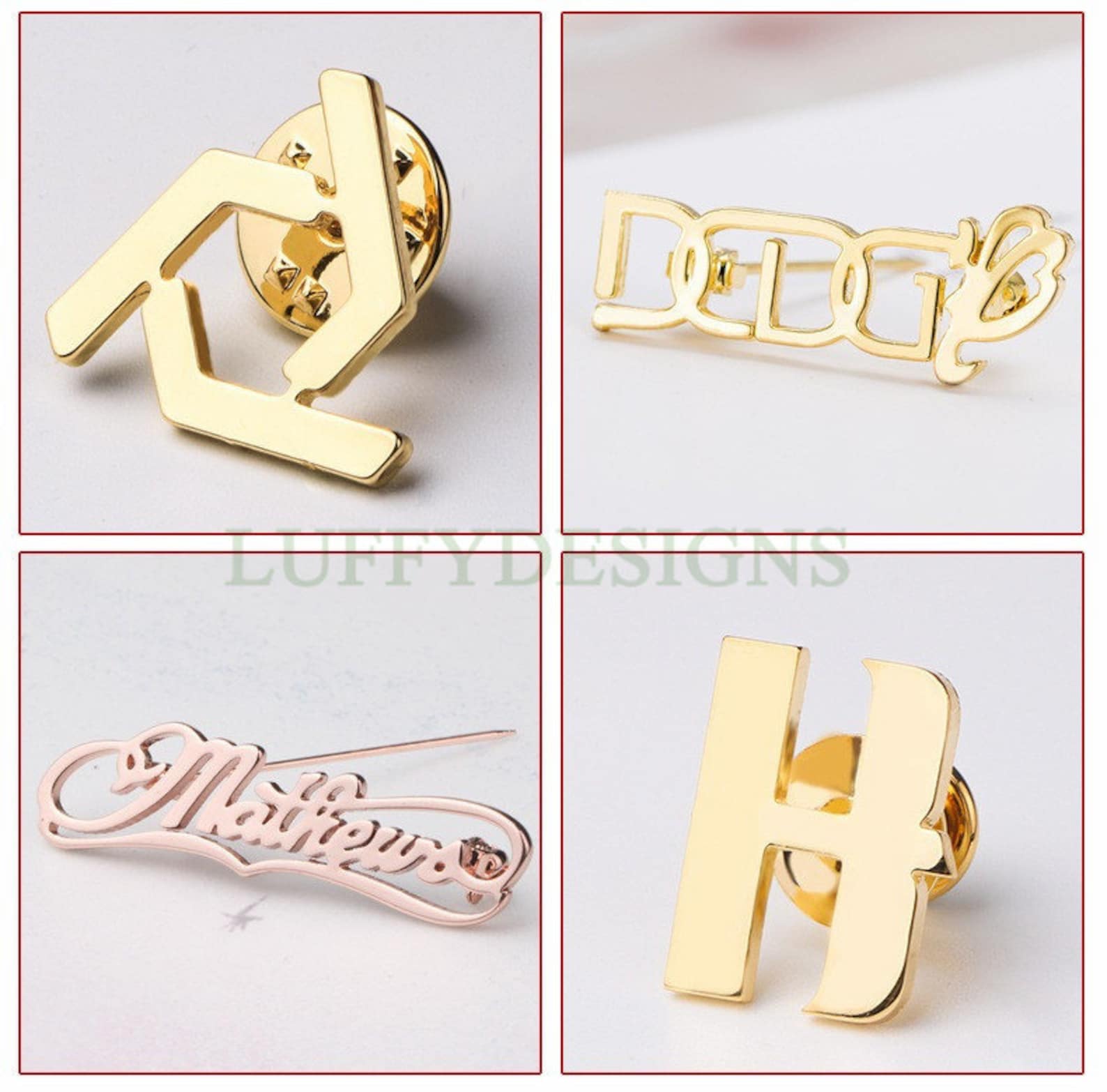 Personalized Name Jewelry Custom Name Brooch Gold Name Etsy