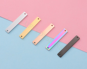 10pcs Blank Bar Charms 35x6mm, Bar Bracelet Supplies, Gold Steel Bar Blanks, Stamping Bar Supplies, DIY Engraving Supplies, Engraving Supply