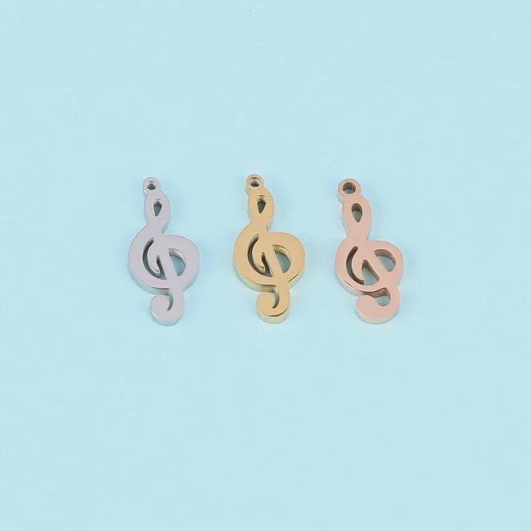Note Charms 10pcs Music Note Charm, Gold Music Note Pendant, Cleff Charm, Musical ...