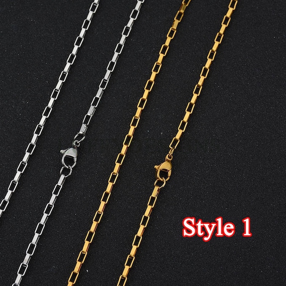 5pcs 60cm Stainless Steel Chain Basic Diy Jewelry Making Supplies