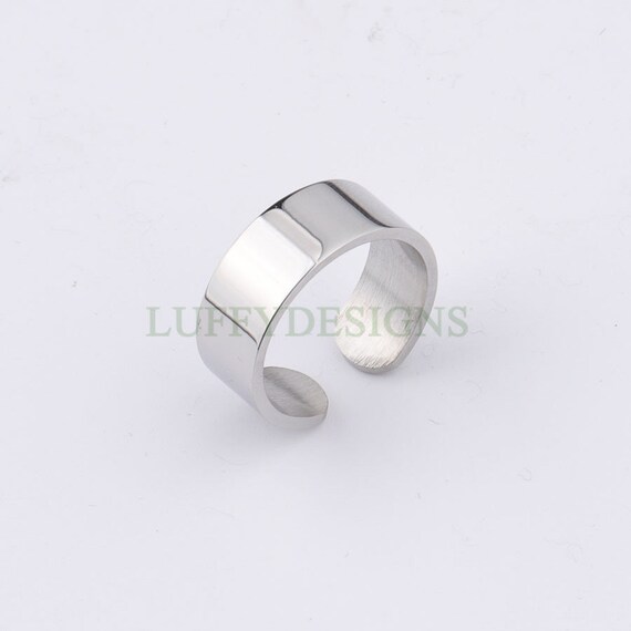 5pcs 8mm Ring Blank Ring Stamping Supplies Gold Stainless Steel