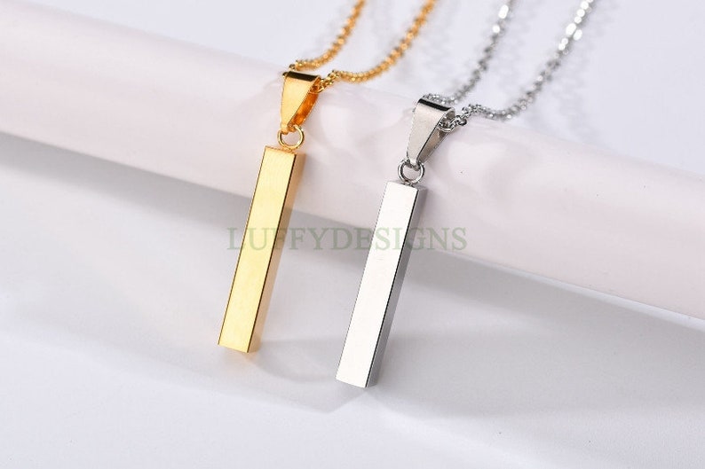 Personalized 3d bar necklace Clearance