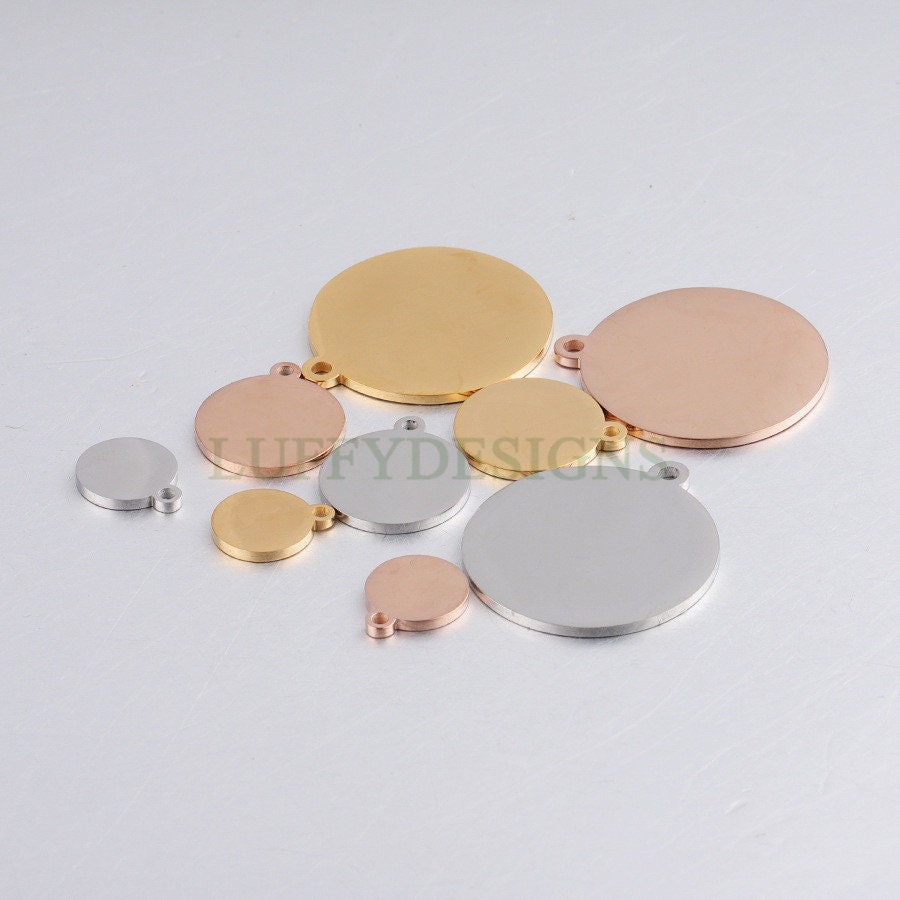 10pc Round Disc Tags 10-25mm Mirror Polished Round Pendant | Etsy