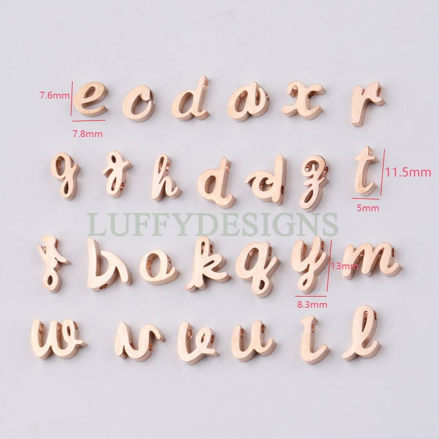 Lowercase Letter Charm Alphabet Charm Gold Letter Charm 26 Etsy