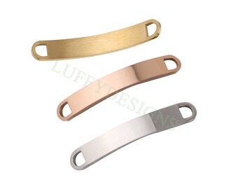 10pcs Blank Bar Charms 39x6mm, Bar Bracelet Supplies, Gold Steel Bar Blanks, Stamping Bar Supplies, DIY Engraving Supplies, Engraving Supply
